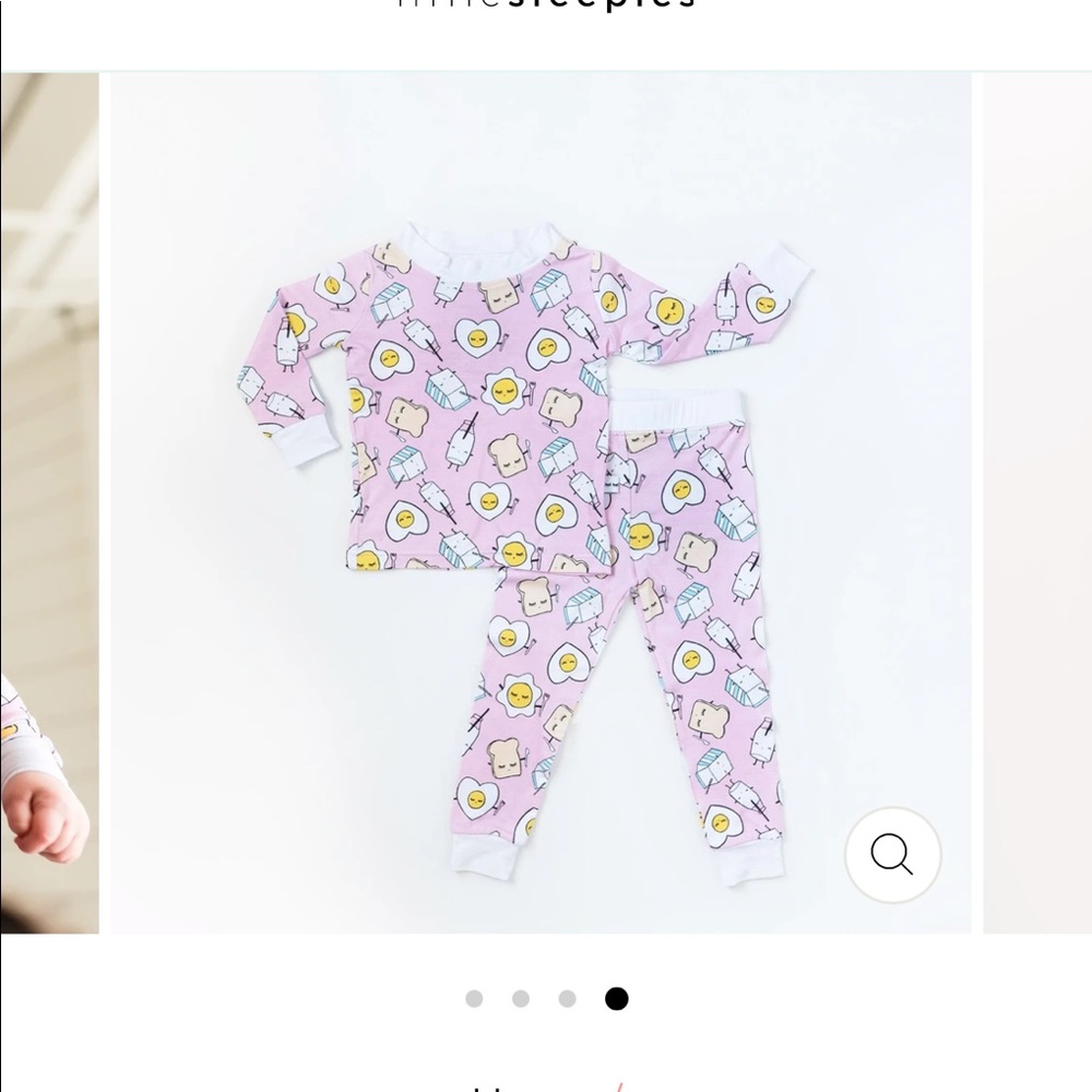 Little Sleepies Breakfast  pajama set! Soft Bamboo fabric- good condition